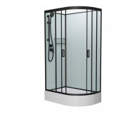 Душевая кабина Frank F412/1L Black левая без крыши 120х80